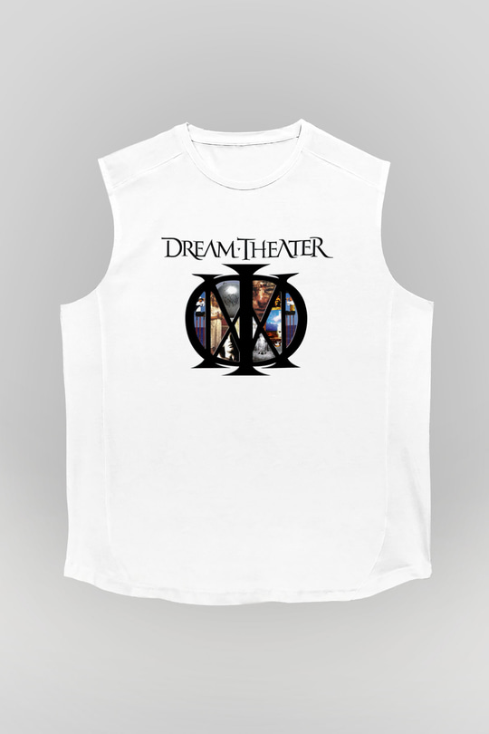 Dream Theater Beyaz Unisex Kolsuz Tişört