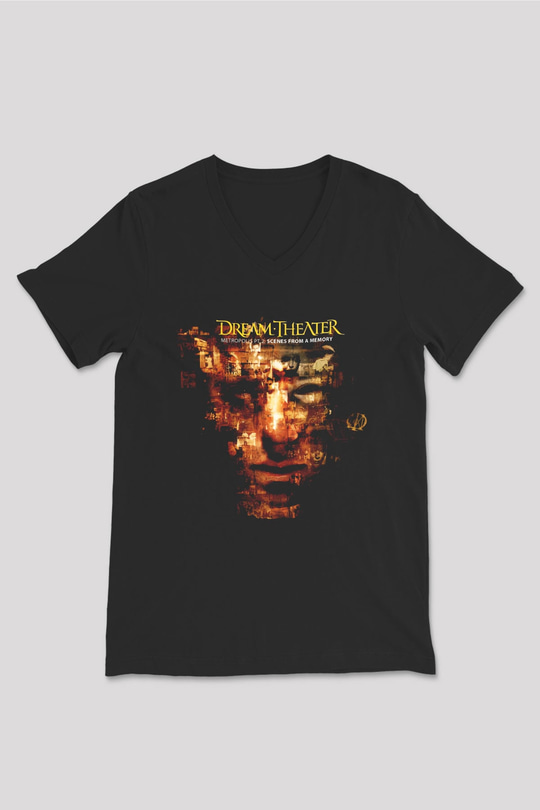 Dream Theater Siyah Unisex V Yaka Tişört T-Shirt