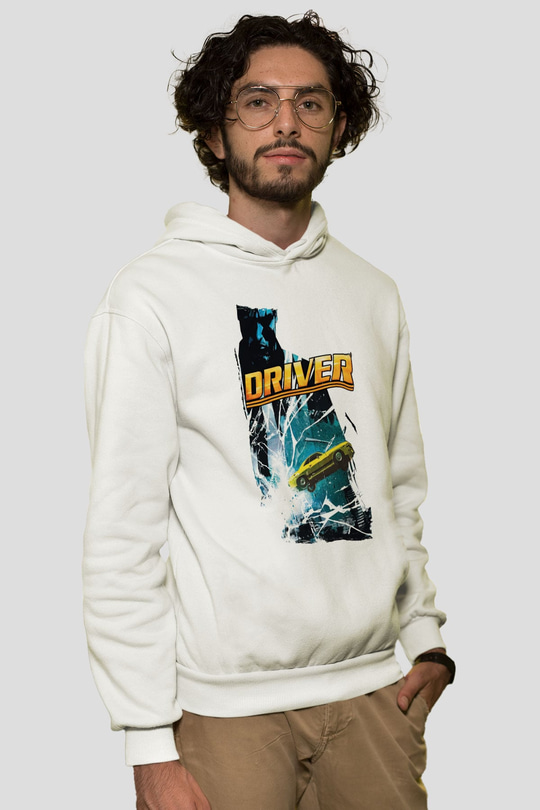 Driver Beyaz Unisex Hoodie