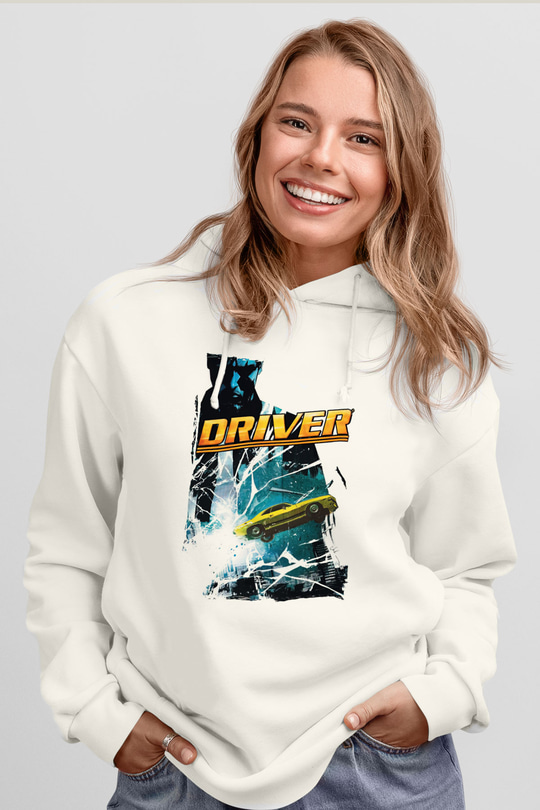 Driver Beyaz Unisex Hoodie