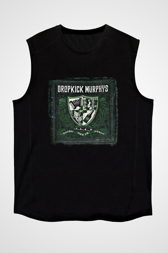 Dropkick Murphys Baskılı Unisex Siyah Kolsuz Tişört