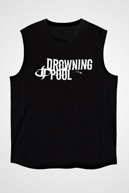 Drowning Pool Baskılı Unisex Siyah Kolsuz Tişört - Tshirt