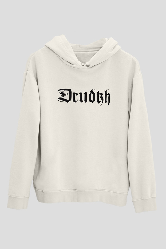 Drudkh Beyaz Unisex Kapşonlu Sweatshirt