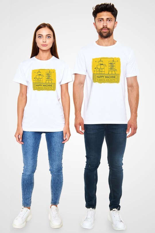 Dubioza Kolektiv Baskılı Unisex Beyaz Tişört