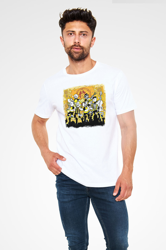 Dubioza Kolektiv Baskılı Unisex Beyaz Tişört