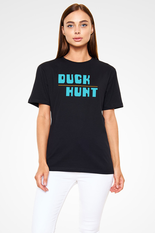 Duck Hunt Siyah Unisex Tişört T-Shirt