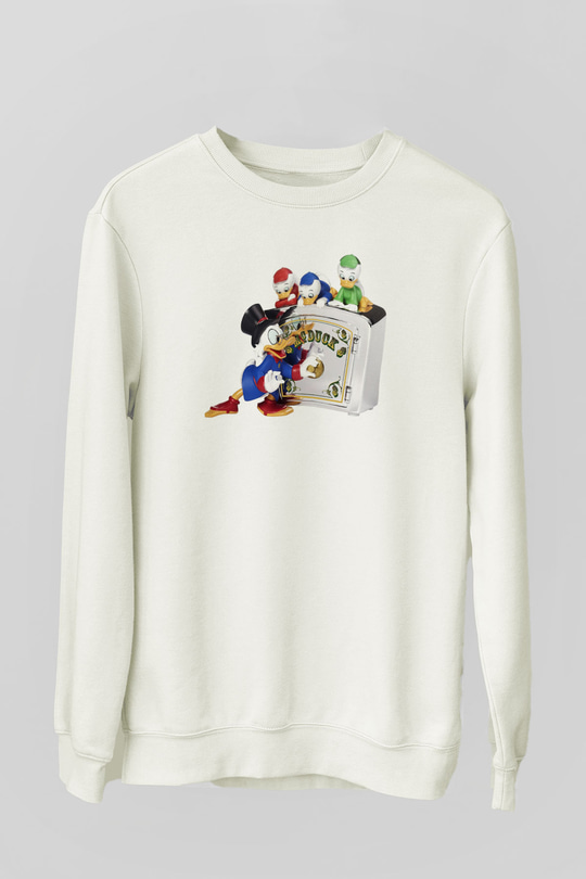 DuckTales Beyaz Unisex Sweatshirt