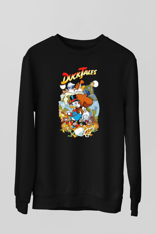 DuckTales Siyah Unisex  Sweatshirt