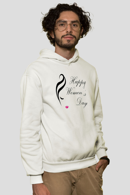 Dünya Kadınlar Günü Beyaz Unisex Hoodie