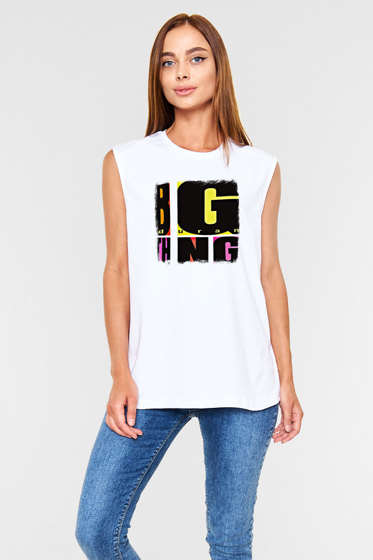 Duran Duran Baskılı Unisex Beyaz Kolsuz Tişört