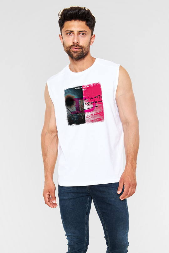 Duran Duran Baskılı Unisex Beyaz Kolsuz Tişört
