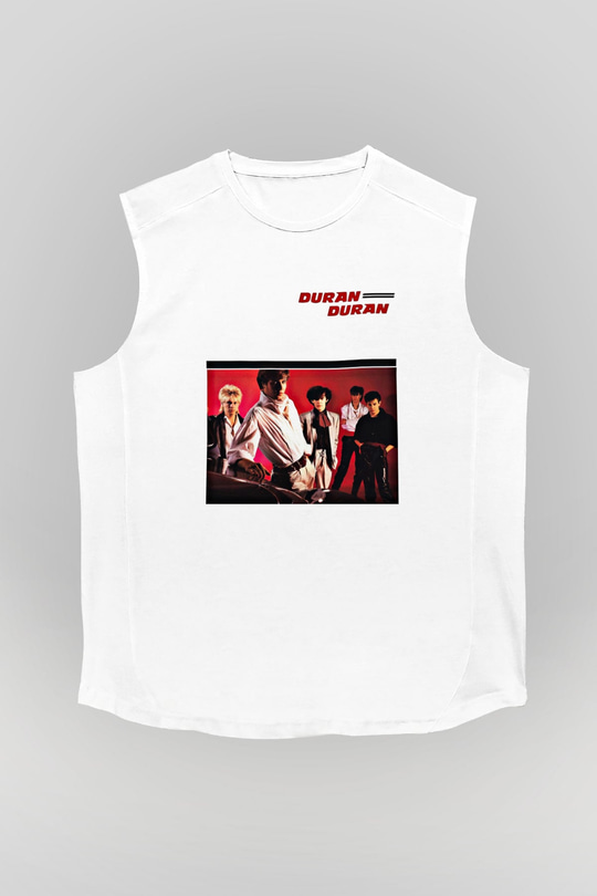Duran Duran Baskılı Unisex Beyaz Kolsuz Tişört
