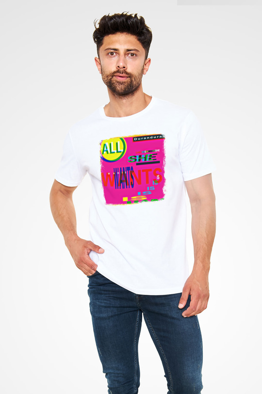 Duran Duran Baskılı Unisex Beyaz Tişört