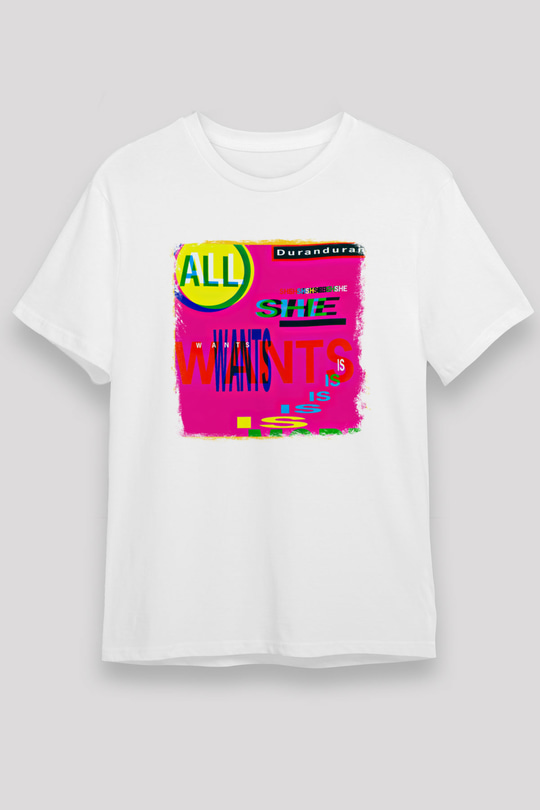 Duran Duran Baskılı Unisex Beyaz Tişört