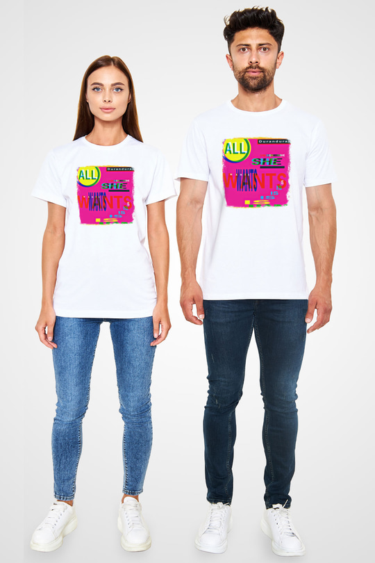 Duran Duran Baskılı Unisex Beyaz Tişört