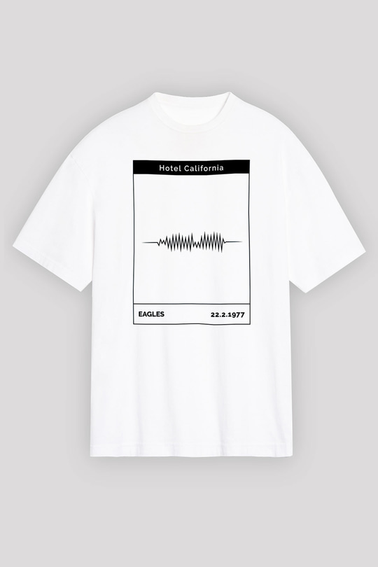 Eagles Baskılı Beyaz Unisex Oversize Tişört - Tshirt