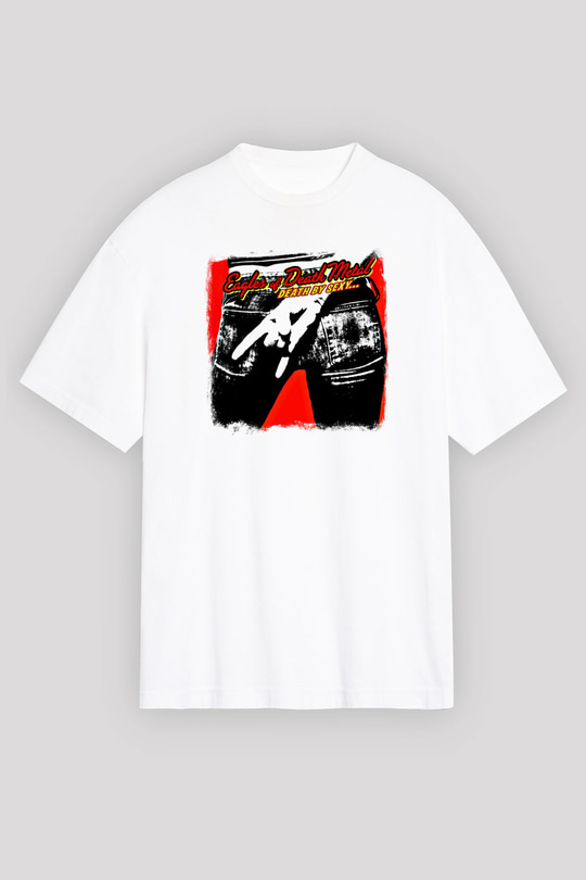 Eagles of Death Metal Baskılı Unisex Beyaz Oversize Tişört
