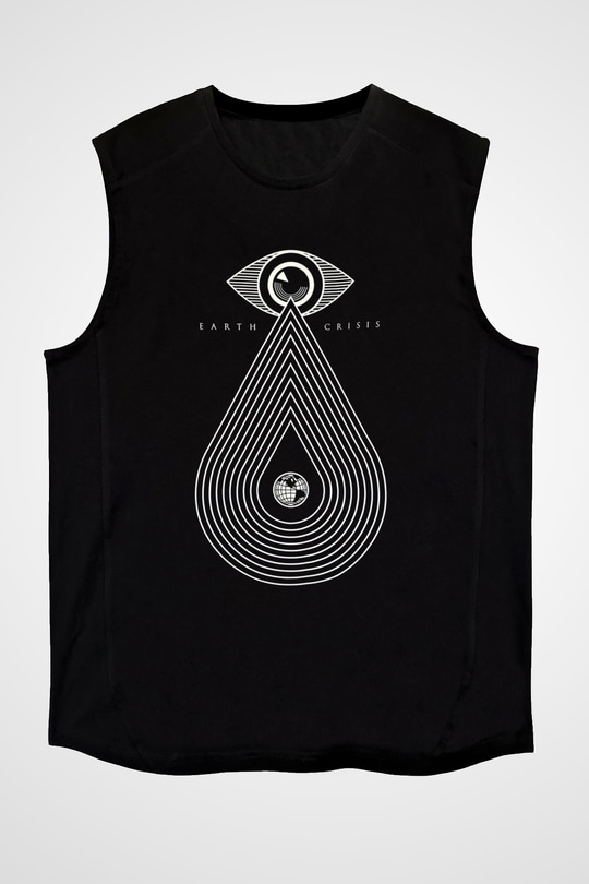 Earth Crisis Baskılı Unisex Siyah Kolsuz Tişört - Tshirt