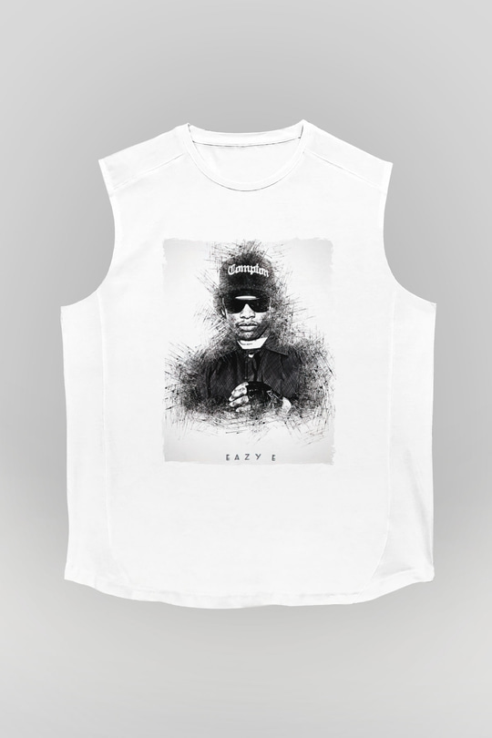 Eazy-E Beyaz Unisex Kolsuz Tişört