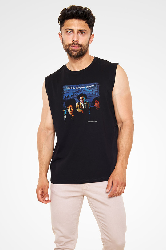 Echo and The Bunnymen Baskılı Unisex Siyah Kolsuz Tişört