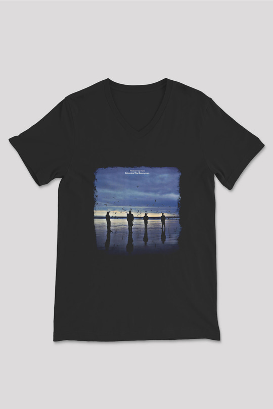 Echo and The Bunnymen Baskılı Unisex Siyah V Yaka Tişört