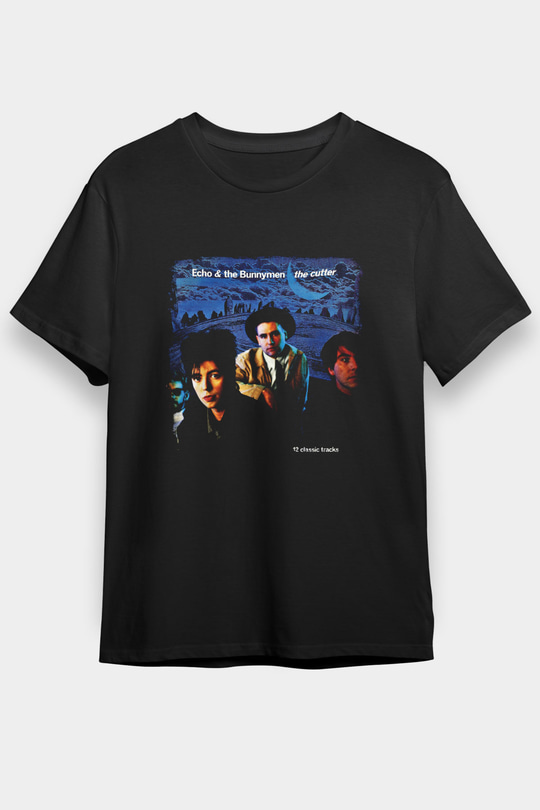 Echo and The Bunnymen Baskılı Unisex Siyah Tişört