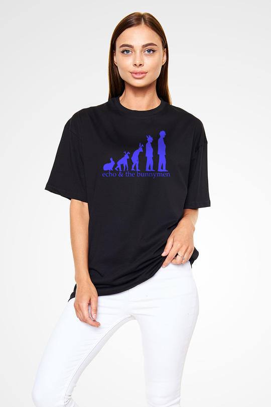 Echo and the Bunnymen Siyah Unisex Oversize Tişört T-Shirt