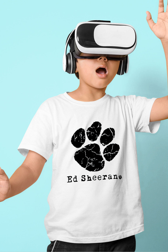 Ed Sheeran Baskılı Beyaz Unisex Çocuk Tişört