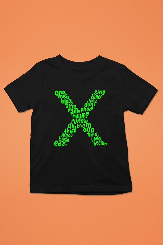 Ed Sheeran Baskılı Siyah Unisex Çocuk Tişört