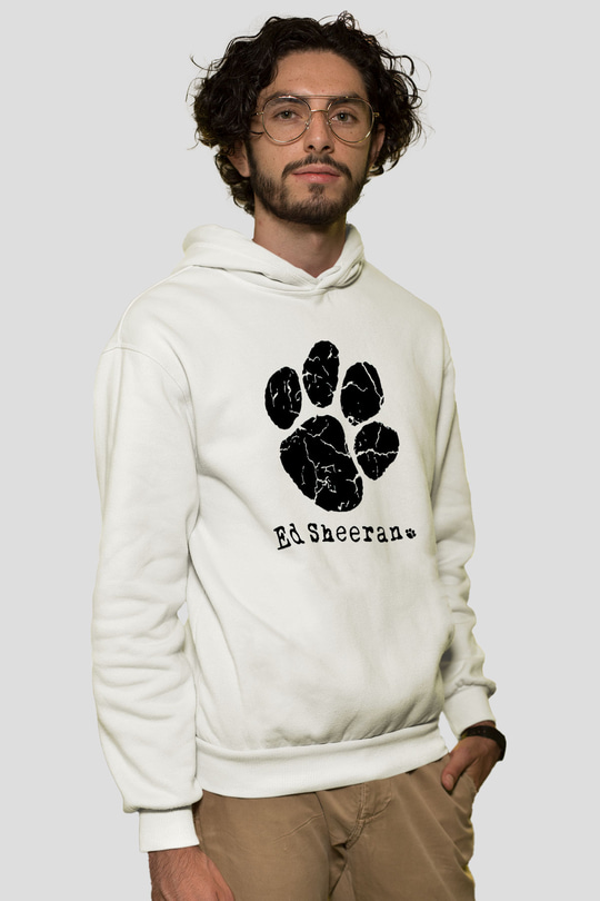Ed Sheeran Beyaz Unisex Kapşonlu Sweatshirt