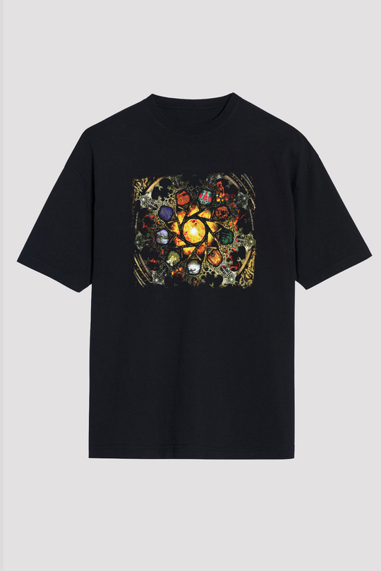 Edge of Sanity Baskılı Unisex Siyah Oversize Tişört