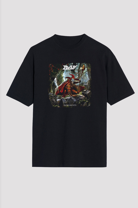 Edguy Baskılı Unisex Siyah Oversize Tişört
