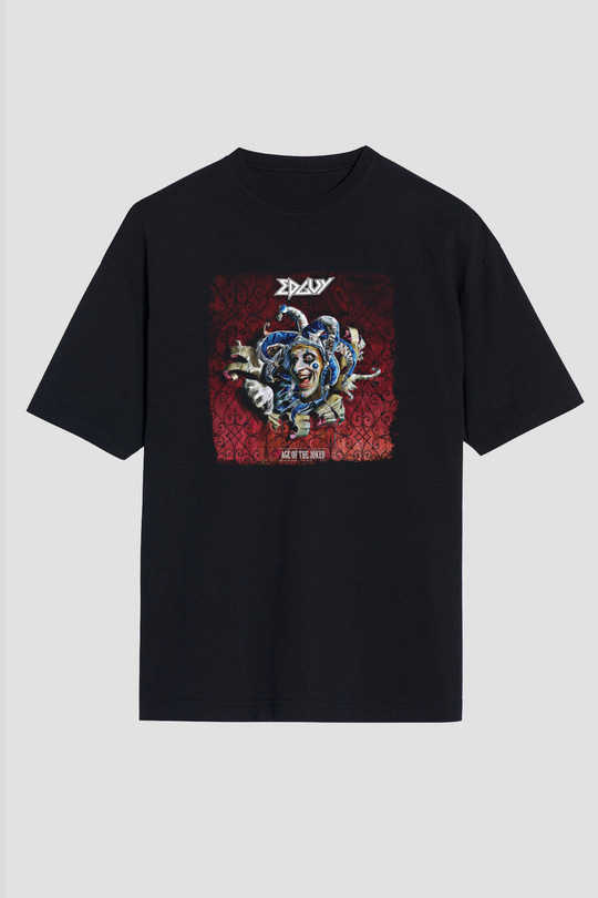 Edguy Baskılı Unisex Siyah Oversize Tişört
