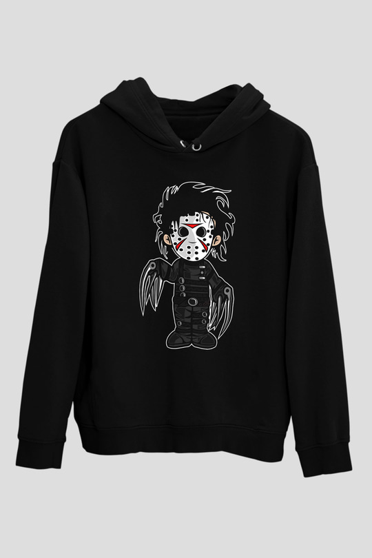 Edward Baskılı Unisex Siyah Hoodie