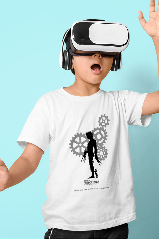 Edward Scissorhands Baskılı Beyaz Unisex Çocuk Tişört