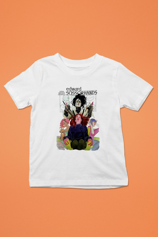 Edward Scissorhands Baskılı Beyaz Unisex Çocuk Tişört