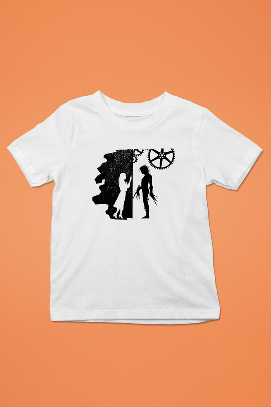 Edward Scissorhands Baskılı Beyaz Unisex Çocuk Tişört