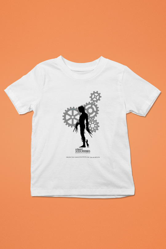 Edward Scissorhands Baskılı Beyaz Unisex Çocuk Tişört
