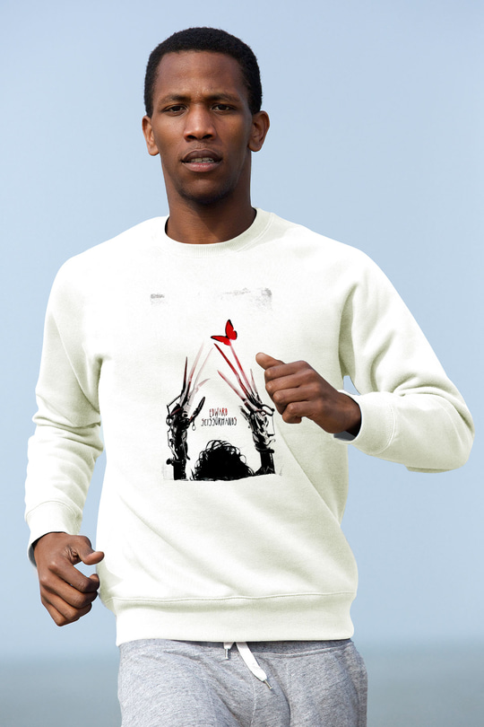 Edward Scissorhands Beyaz Unisex  Sweatshirt