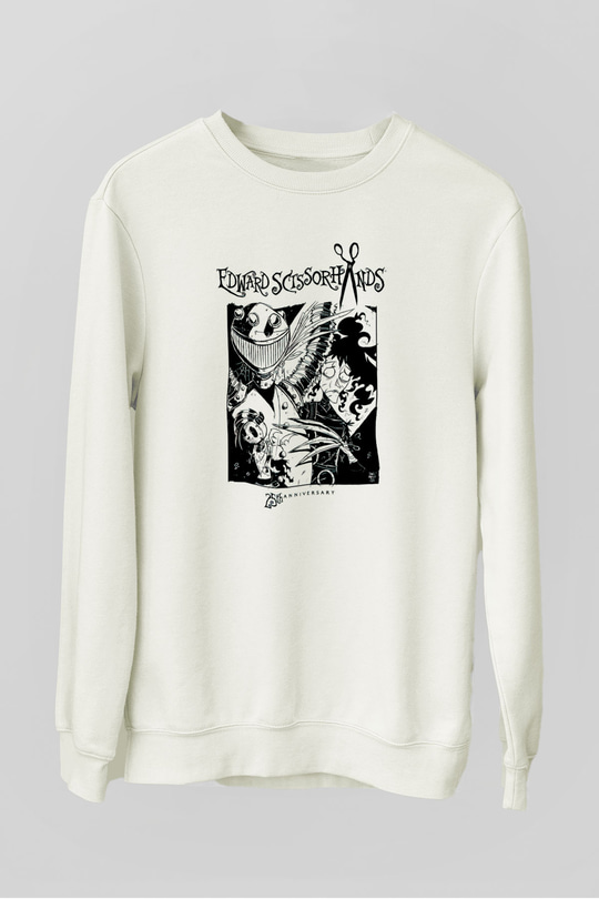 Edward Scissorhands Beyaz Unisex  Sweatshirt