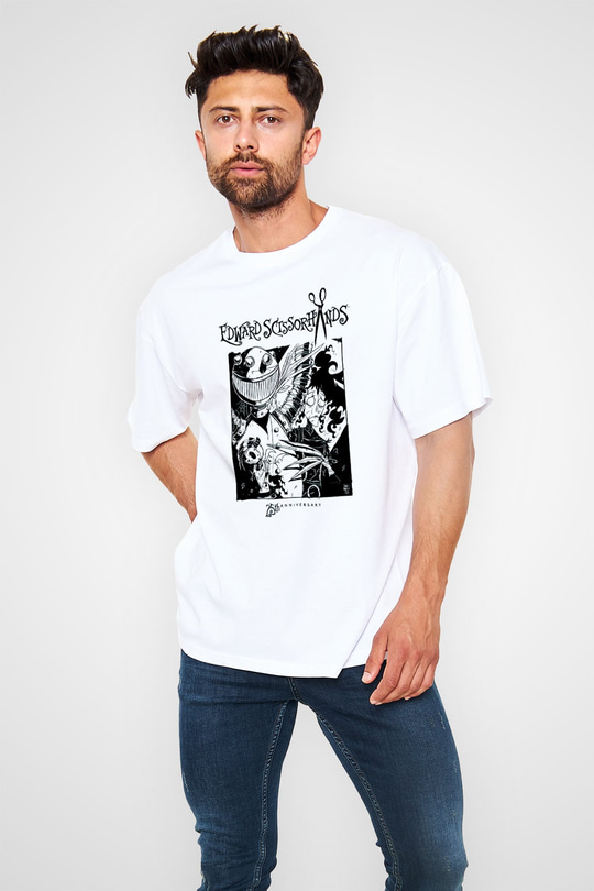 Edward Scissorhands Beyaz Oversize Tişört