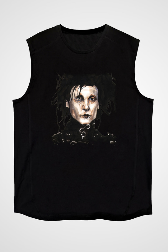 Edward Scissorhands Siyah Unisex Kolsuz Tişört