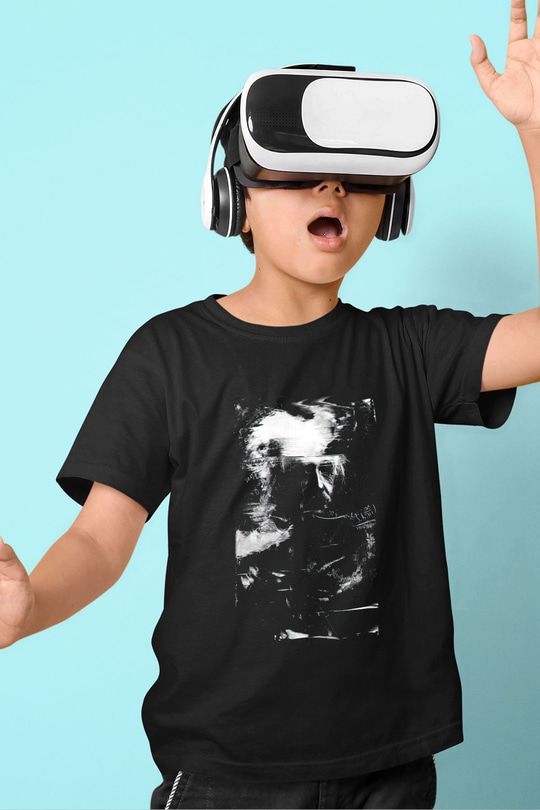 Einstein Baskılı Siyah Unisex Çocuk Tişört