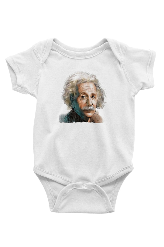 Einstein Beyaz Bebek Body - Zıbın
