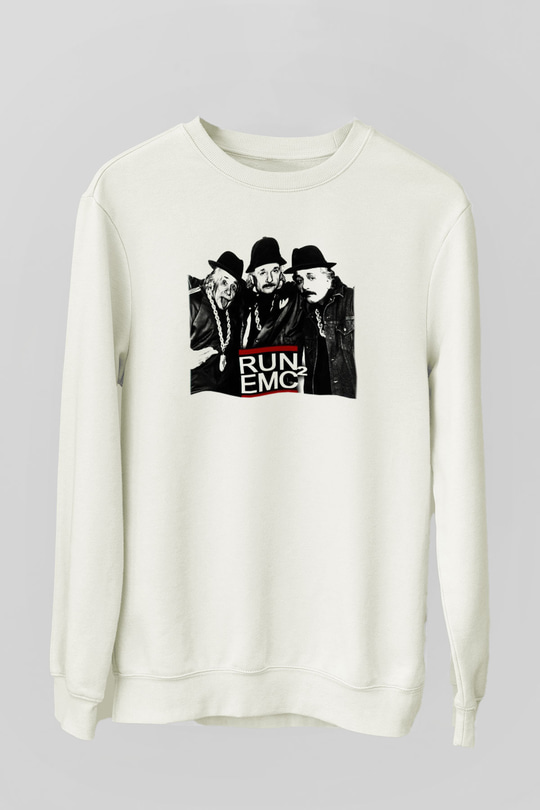 Einstein Beyaz Unisex Sweatshirt