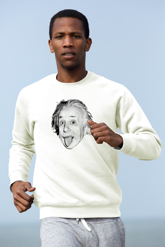 Einstein Beyaz Unisex Sweatshirt