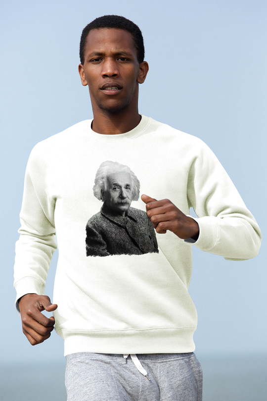 Einstein Beyaz Unisex Sweatshirt