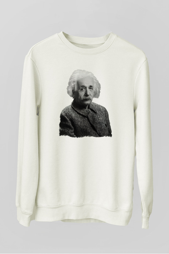 Einstein Beyaz Unisex Sweatshirt