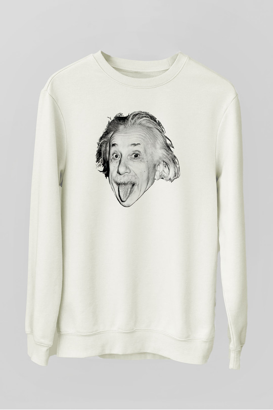 Einstein Beyaz Unisex Sweatshirt