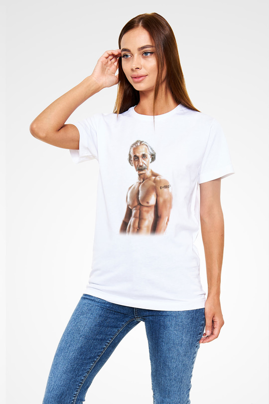 Einstein Beyaz Unisex Tişört T-Shirt - TişörtFabrikası